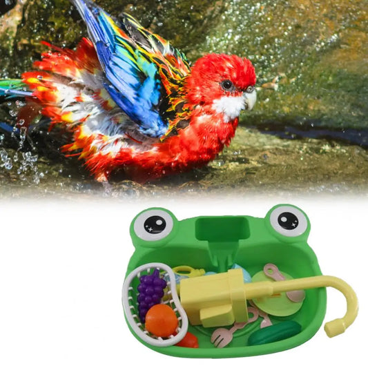 Bird Bathing Toy Delicate Craft Large Capacity Parrot Bathing Toy Parrot Bath Box Shower Tub for Pet Bird Bathing Toy bath