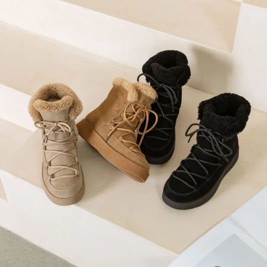 Winter New High-quality Snow Boot Fashion Thick Soled Nude Boot Premium Thickened Warm Cotton Shoe Women Popular Designer Women Shoe