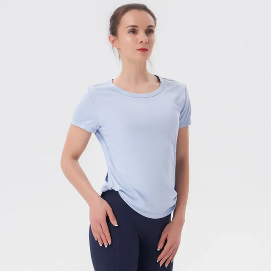 Women Short Sleeve Running T-Shirts Summer Loose Yoga Shirt Women's Clothing Sports Tops breathable Fitness Tee Women's Gym Women Tops - Women Short