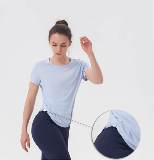 Women Short Sleeve Running T-Shirts Summer Loose Yoga Shirt Women's Clothing Sports Tops breathable Fitness Tee Women's Gym Women Tops - Women Short