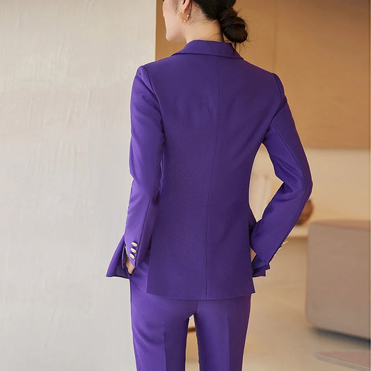 High-Quality Fabric Formal Business Suits with Pants and Jackets Coat Professional Work Wear Trousers Set OL Styles Blazer women suiting