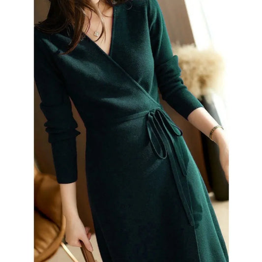 Solid Dresses for Fashion Fall Outfits Women Plus Size Cloth Long Maxi Dress Elegant Commute Streetwear Vestidos Women Work Dress
