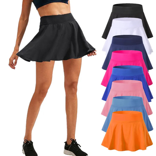 Women's Tennis Culottes Cheerleaders Running Athletic Sports Shorts Yoga Training Outdoor Lining Girl Anti Exposure Girl Skirt