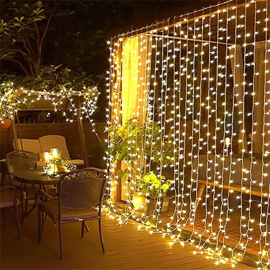 9x3/12x2m Christmas Lights Garland LED Curtain Icicle String Light Fairy Wedding Lighting Decoration Home Windows Party Garden - Home Improvement - Electronics Accessory