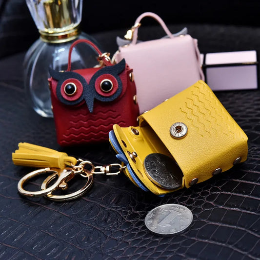 Cute Owl MINI Bag Women PU Leather Coin Fashion Jewelry Handbag Girls Coin Card Holder For Kids Purses Keychain women purse