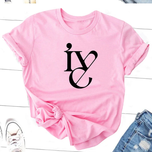 Kpop Ive Merch T-Shirts Ive Dive Fandom Tee Shirts Korean Fashion K-pop Girl Group Tshirts 90s Clothes Women Men Tee Shirts women tops - women short - girl tops - girl short - women contemporary