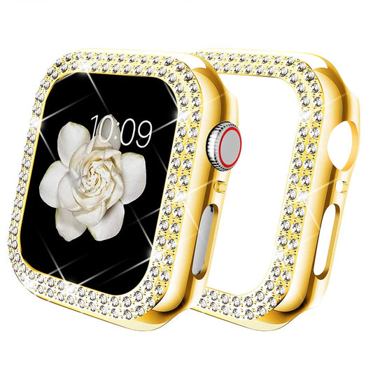 Diamond Case For Apple 9 8 7 40mm 44mm 41mm 45mm Series 6 se 38/42mm Crystal Covers Protective Accessories women watch