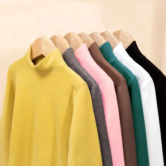 Children's T-Shirt Warm Velvet Tops For Kids Long Sleeve Boys Girls Tees Teenagers Solid Color Bottom 2 To 12Yrs Boys Clothing