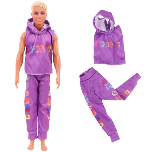 Multicolor 1 Set Of Sportswear Doll Clothes Casual Outfits For 30cm Ken Doll Boy T-shirt+Shorts Beach Prince Ken Clothes Boys Clothing - Boys Short - Boys Shirt