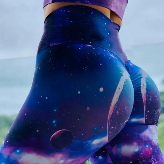 FCCEXIO Galaxy Planet Pattern Print Woman Pants Push Up Running Sports Sexy Leggings Slim Pants New Trousers Fitness women legging