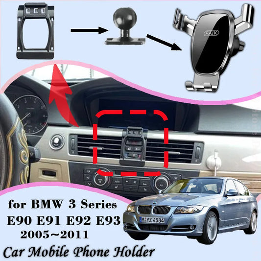 Mobile Phone Holder for BMW 3 Series E90 E91 E92 E93 Air Vent Clip Stand Support Gravity Car Mount Cell Accessories