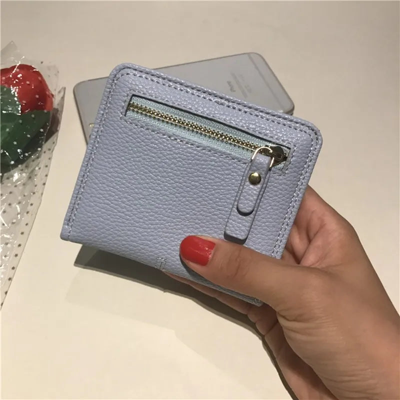 Women's Wallets Small Fashion Brand Leather Cute Wallets zipper Card Holder Wallet Female Coin Bag bilateral para mujer NEW women purse