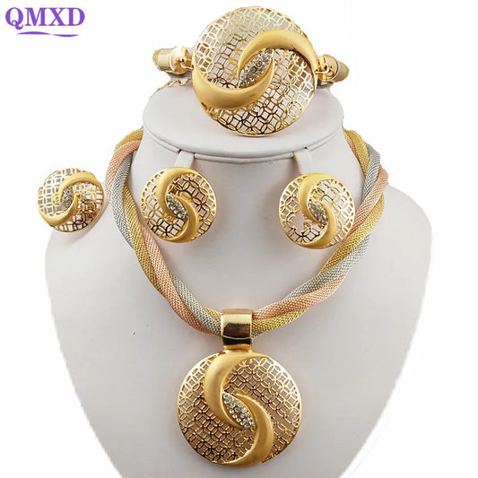 Fine Jewelry Sets African Gold Color Jewelry sets Wedding Jewelry set Women Necklace African Costume Jewelry Set For Women Gift  - Women Jewellery - Girl Jewellery