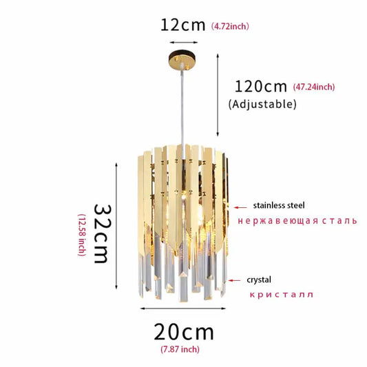 Small Round Gold K9 crystal Modern LED chandelier for Living Room  Room Bedroom Bedside Luxury Indoor Lighting Kitchen Dining - Home Improvement