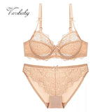 Varsbaby New Top Quality Sexy Underwear Set Lace Bra Lace Push Up Women Lingerie