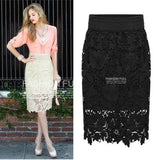 New Spring fashion women's skirt package hip Slim was thin skirt women's OL knee length lace embroidery midi skirt women saia - Women Skirts - Women Casual