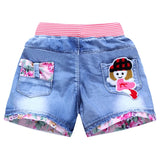 New Summer Kids Denim Shorts Fashion Princess Jeans Children Pants Flower Clothing girls short