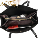 3 Layers Vintage Genuine Leather Big Casual Tote Bags High-Quality Female Shoulder Shopping Sac women handbags