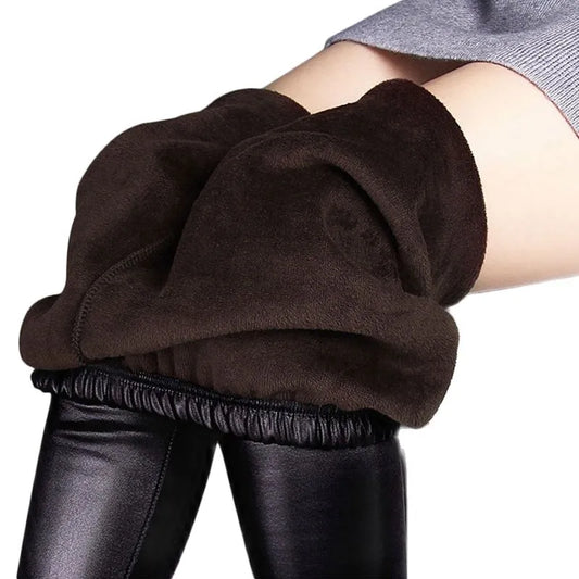 Winter Women Legging Autumn warm leggings Fake leather Velvet pants Stretch Skinny sexy thickening black Women Pants