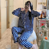 Large Size 6XL 7XL 8XL Pajamas Set Sleepwear Woman Satin 2PCS Shirt&Pants Wear Soft Home Clothes Pyjamas Nightwear Women Lounge - Women Casual