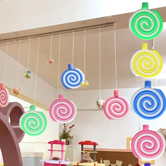 23cm Lollipop Hanging Ornaments Round Lollipop Aerial Charm Pendant Baby Shower Birthday Party Kindergarten Supplies Decorations