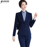 Business Pants Suit Women New Fashion Temperament Long Sleeve Slim Blazer and Trousers Office Lady Formal Interview Women Suiting & Blazers