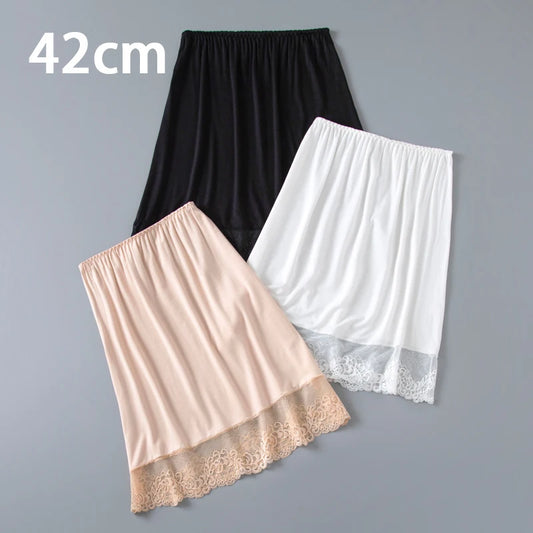 Basic underskirt modal female half length skirt lace slip innerwear short skirt women half slip dress petticoat - Women Shorts - Girls Skirt