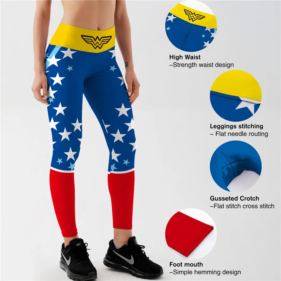 Women Legging Five Star Red Yellow Blue Sky Eagle High Waist Digital Printing Leggings Fitness Trousers Wholesales