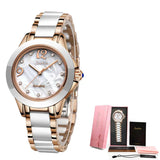 SUNKTA Luxury Crystal Waterproof Rose Gold Top Brand Bracelet Clock Gift Relogio women watch