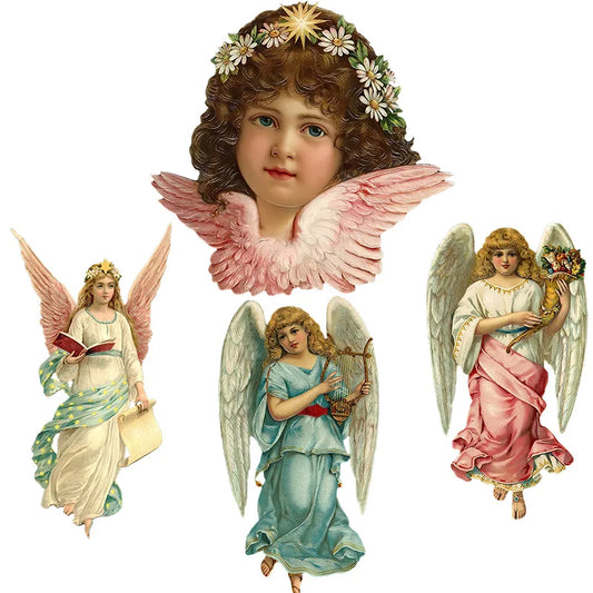Three Ratels QCF51 Classic European Angel oil painting picture quality sticker antique era old Art Decal for home decoration