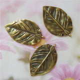 4pcs Antique Bronze Alloy Tree Leaf Necklace, Large Size Tree, Leaves Necklace Pendant Charms Vintage Jewelry - Women Jewellery - Girl Jewellery - Women Accessory - Girl Accessory