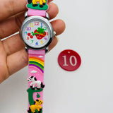 Kids Fashion Transparent Silicone Strap Cute Strawberry Pointer Dial Clock  Waterproof Girl Watch