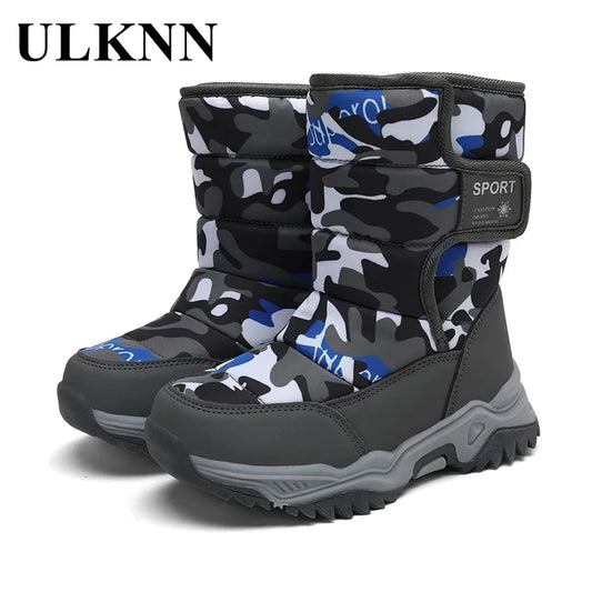 Children's Winter Snow Boots Round Toe Non-slip Waterproof 26-38 Soft Winter Warm Comfortable Fashion Footwears Boys Shoe