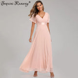 Sexy Pink Chiffon Tulle Maxi Summer Dress Woman vintage Long Bridesmaid Dresses Club Bodycon Party Dress Vestidos Women Prom - Women Casual