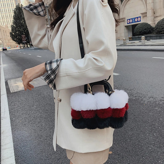 Winter Handbag Women Luxury Faux Fur Hand Bags Soft Plush Bags For Women Crossbody Totes Lady Luxury Clutches women purse