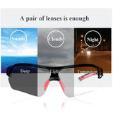 COMAXSUN Professional Photochromic Polarized Cycling Glasses Bike Goggles MTB Sports Bicycle Sunglasses Myopia Frame UV 400