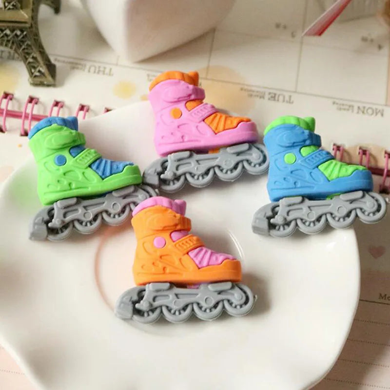 1pc Kawaii Eraser Cute Rubber Skates Pencil Eraser Creative Funny Accessories Stationery Office School Supplies