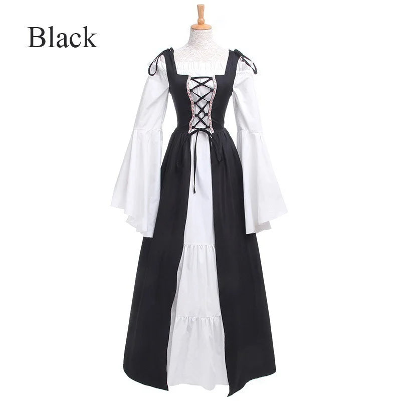 Retro party Renaissance Victorian Medieval Gothic Long Dresses Women Plus Size Cloth Maxi ball gown Middle Ages Women Prom