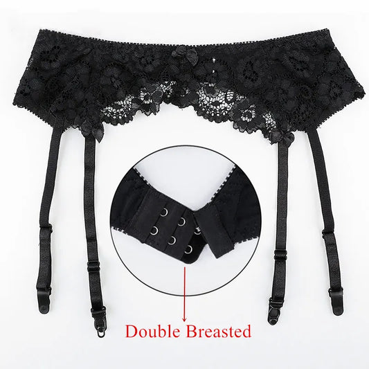 Women's Sexy Plus Size Lace Garter Suspenders Transparent Underwear Adjustable Double Breasted Waist Belt For Stockings women lingerie