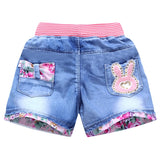 New Summer Kids Denim Shorts Fashion Princess Jeans Children Pants Flower Clothing girls short