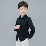 T-Shirt for School Kids White Performance Blouse Clothe Kids Teenage Girls Turn Down Collar Birthday Formal Prom Shirt Boy Cloth