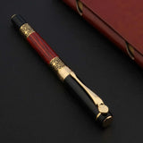 High Quality 530 Golden Carving Mahogany Luxury Business School  Fountain Pen New Ink Pen Office Supplies