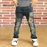IENENS 5-13Y Slim Straight Denim Spring Autumn Wear Boys Jeans