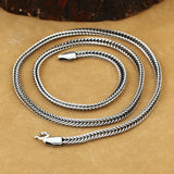 Thai 925 Silver Snake Chain Pendant Necklace Vintage Style - Women Jewellery - Girl Jewellery - Women Accessory - Girl Accessory - Men Jewellery - Men Accessory