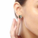 Four Leaf Clover earrings stud women brand gold colour Austrian Crystal stud Earrings jewellery 9554 - Women Jewellery - Girl Jewellery - Women Accessory - Girl Accessory