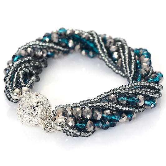 Fashion Multiple Layer Strands Crystal Seed Beads Charm Magnetic Bracelets Summer Jewelry B1470 - Women Jewellery - Girl Jewellery - Women Accessory - Girl Accessory