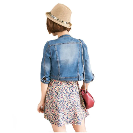 Fashion Spring Autumn Vintage Women's Jeans Slim Denim Jacket Jean Jacket jackets for women short