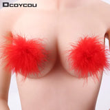 1 Pair Sexy Feather Women Lingerie Breast Bra Nipple Cover Pasties Stickers Petals 6 Colors Intimates Accessories Women Lingerie