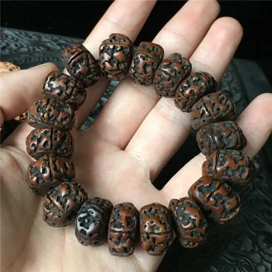 BRO882 Tibet Old Rudraksha Bodhi Bracelets Strand for - Women Accessory - Girl Accessory - Men Accessory