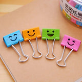 40 pcs/lot 19mm Cute Kawaii Small Colorful Face Design Clips Purse Dovetail Paper Clip Metal Binder School Office Supplies